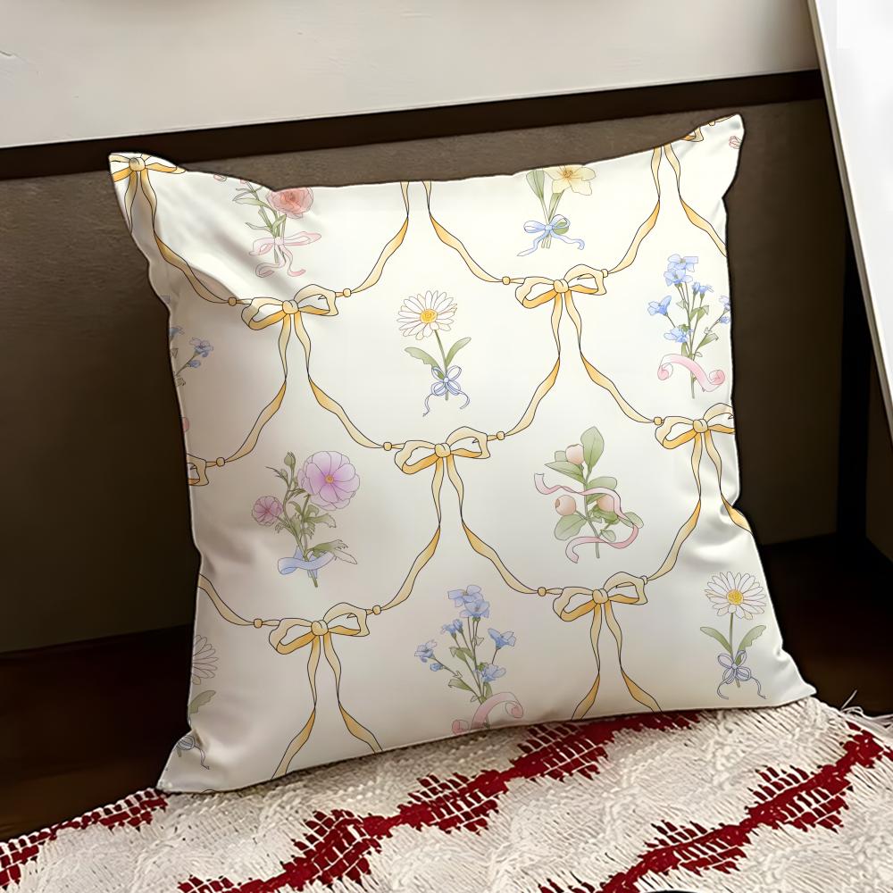 Fine Art Petal Illustration Cushion Cover Reversible Soft Durable Pillow Cover Home Car MultiScene Use for Daily Comfort