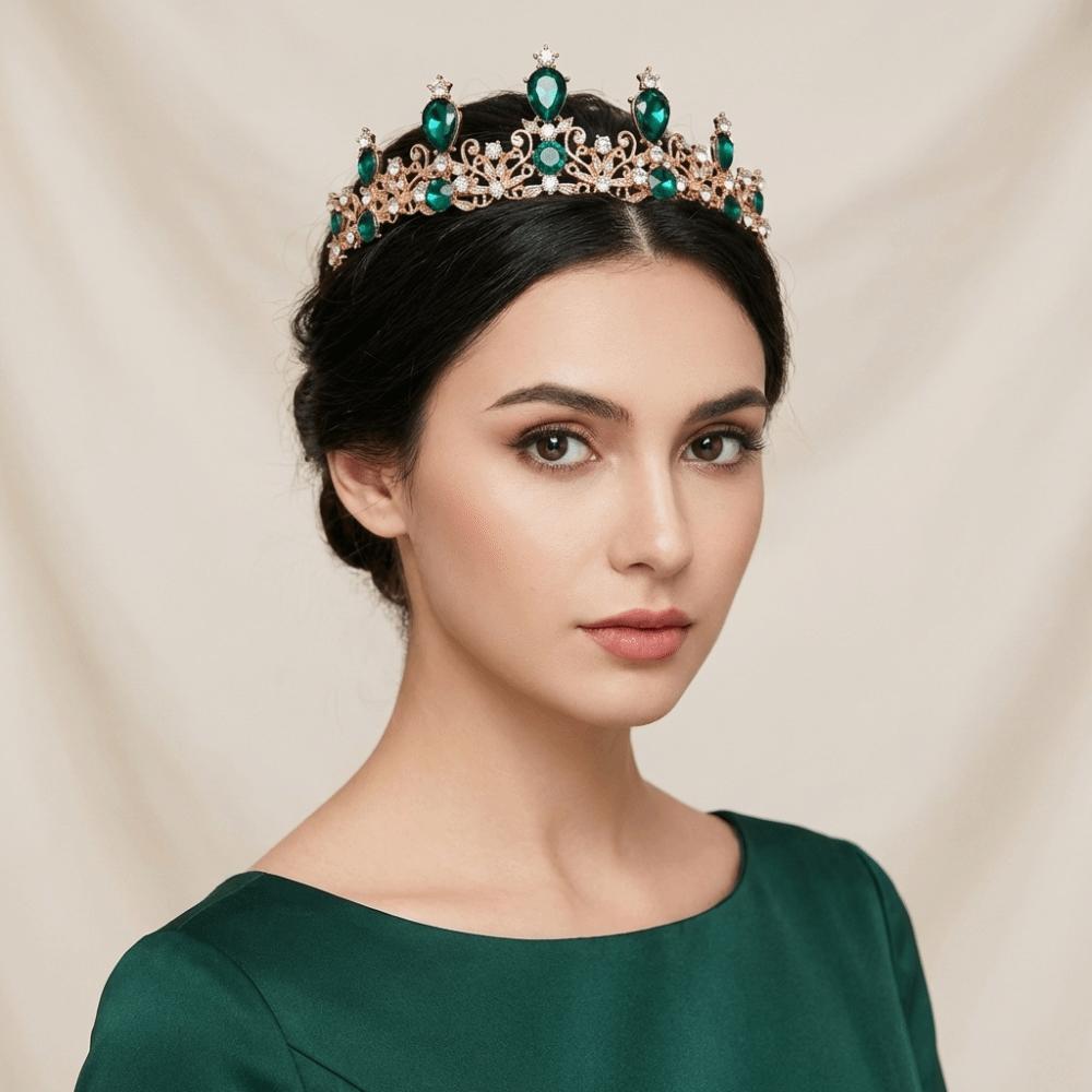 Zinc Zinc Alloy Bridal Crown Water Drop Shape Wedding Tiaras Decorations Headband Queen Princess Crown Adult