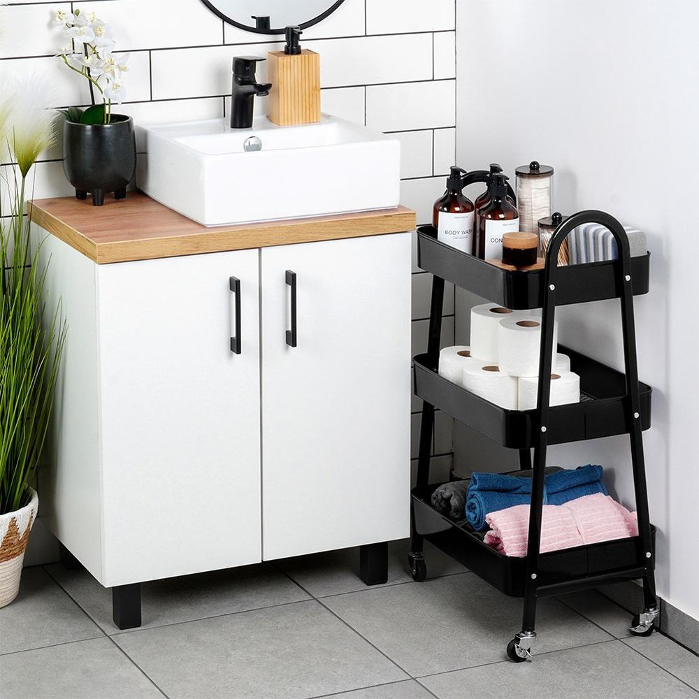Trolley On Wheels for Kitchen, Bathroom, Cabinet, Storage Baskets
