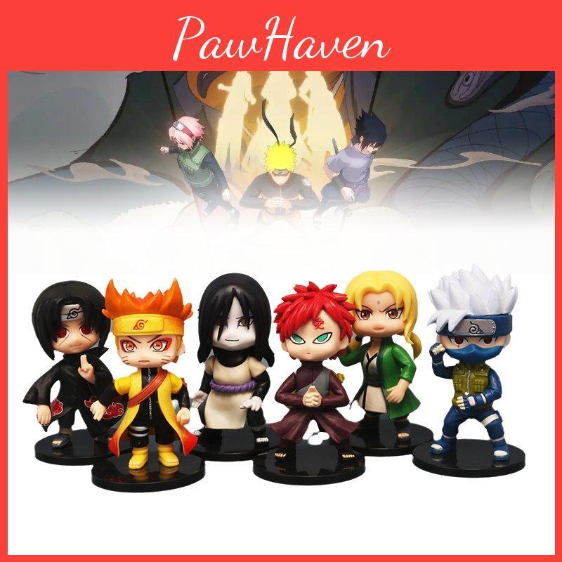 Naruto Cartoon 6pcs Character Pvc Toy Model Decoration Child Christmas Gift