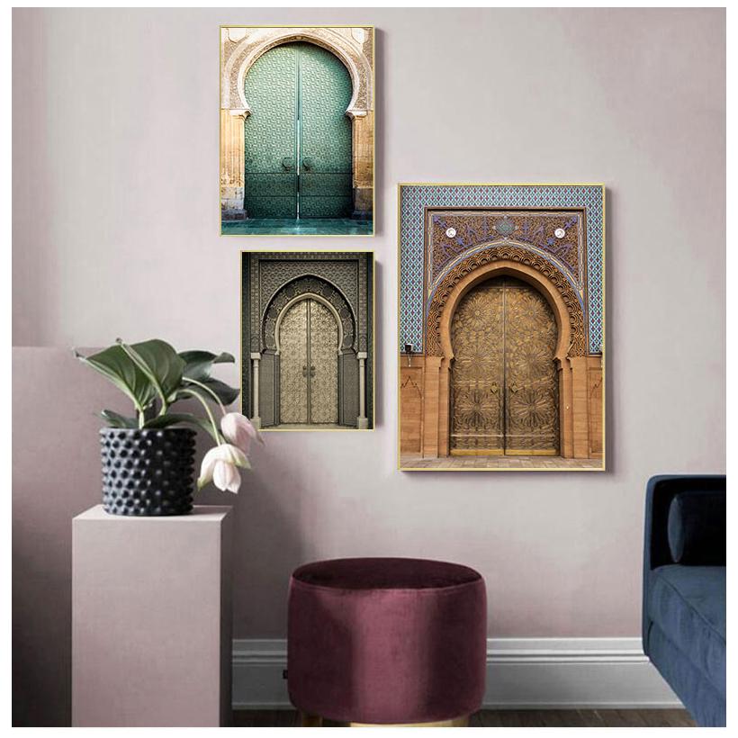 Nordic Morocco Door Vintage Posters World Famous Architecture Art Pictures Printed Living Room Canvas Painting Home Decor