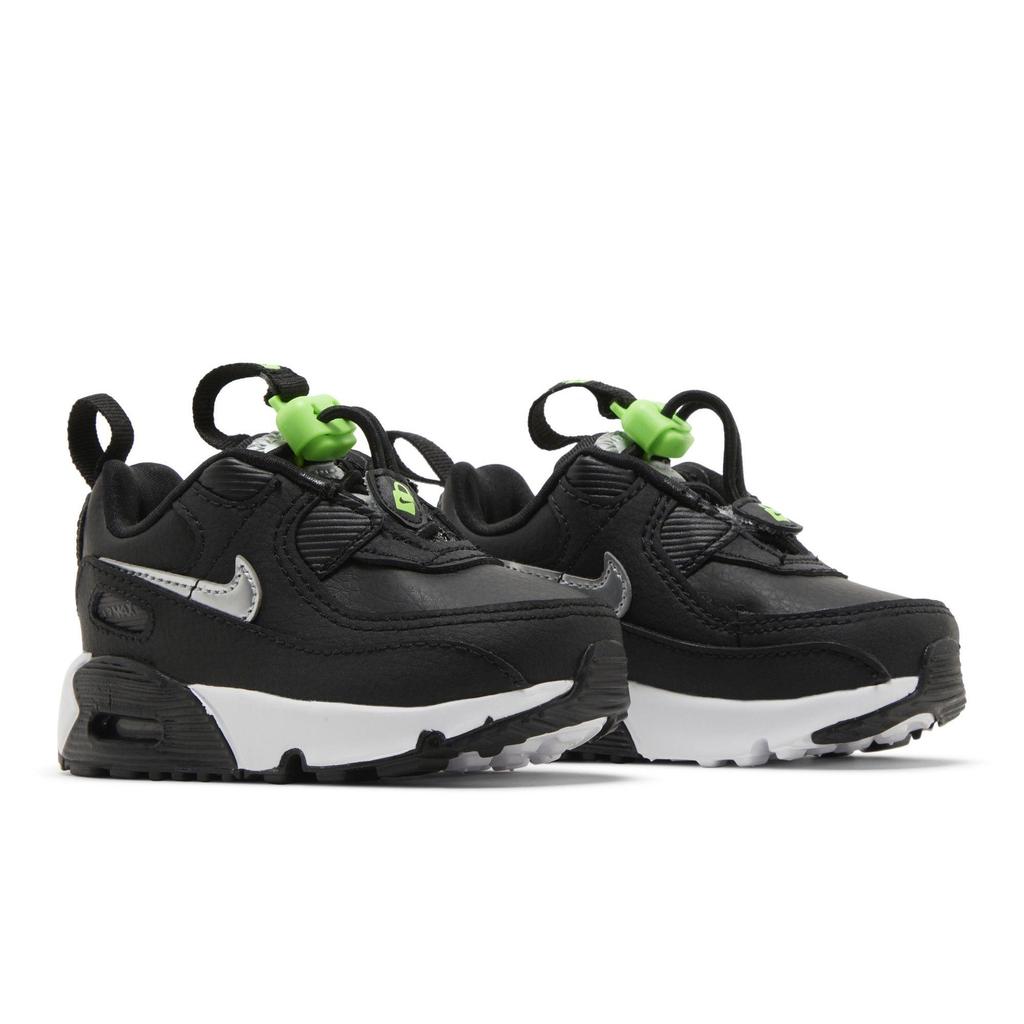 Nike Air Max 90 Toggle Toddler 'Black Chrome' (Unisex) Black / Green Strike / White / Chrome Toddler Shoes CV0065 002