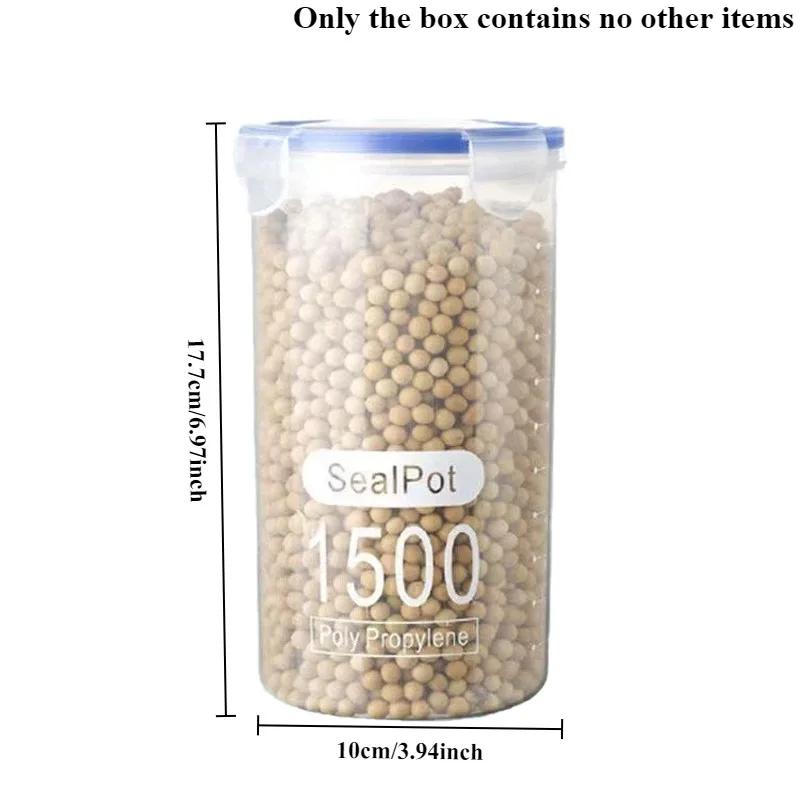 Sealed Kitchen Food Storage Canisters Transparent Large Capacity Grain Fresh Preservation Box Moisture-proof Storage Boxseal Pot