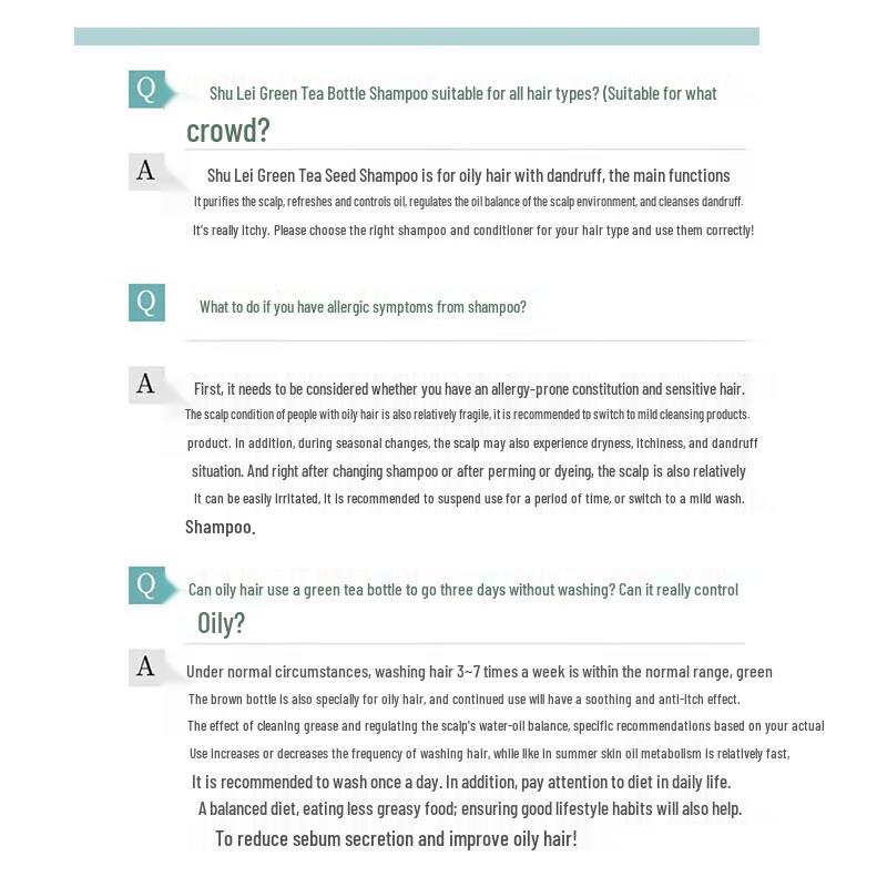 Suley Green Tea Seed Anti-Dandruff Oil Control Shampoo