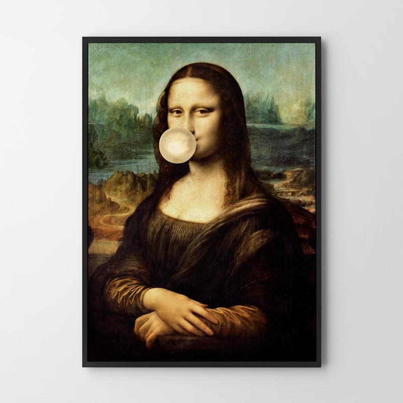 Plakat portret mona lisa z balonem pop art