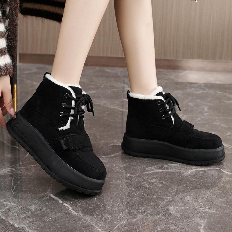 Thick-soled Snow Boots Women's 22 Winter New Velvet Warm Non-slip Short Boots Comfortable Thickened Cotton Shoes