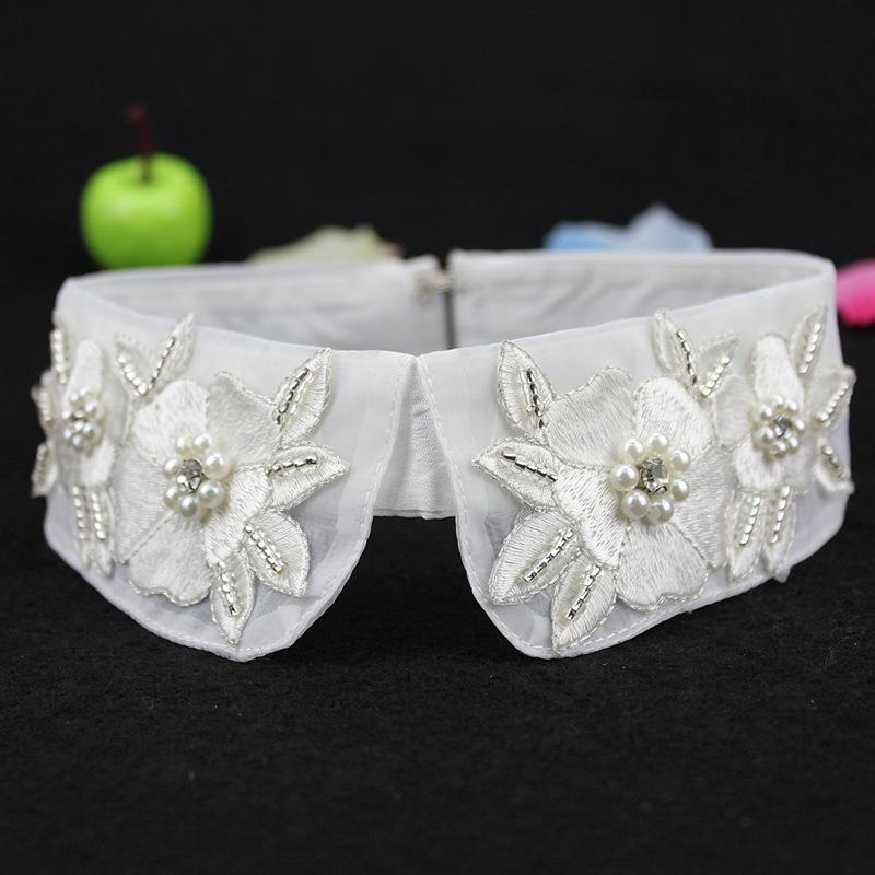 Perfekte Übereinstimmung Perlen Damen Falscher Kragen Hemd Spitze Abnehmbarer Kragen Für Damen Fake Kragen Abnehmbar Kleidung Accessoires Nep Kragen Halsband