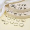 21PCS Cross-border New Punk-Style Butterfly Heart And Tai Chi design Multi-Element Snake Ring SSuits For Men And Women