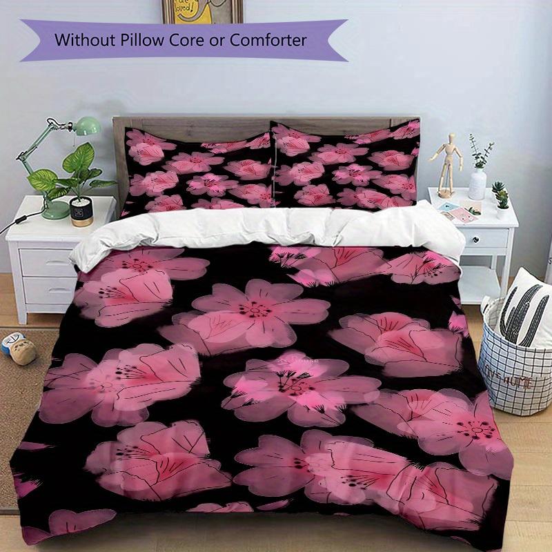 3pcs Cherry Blossom Pattern Bedding Set, Breathable And Soft, Suitable for All Seasons Machine Washable, Suitable for Bedroom Decoration,yy250822152