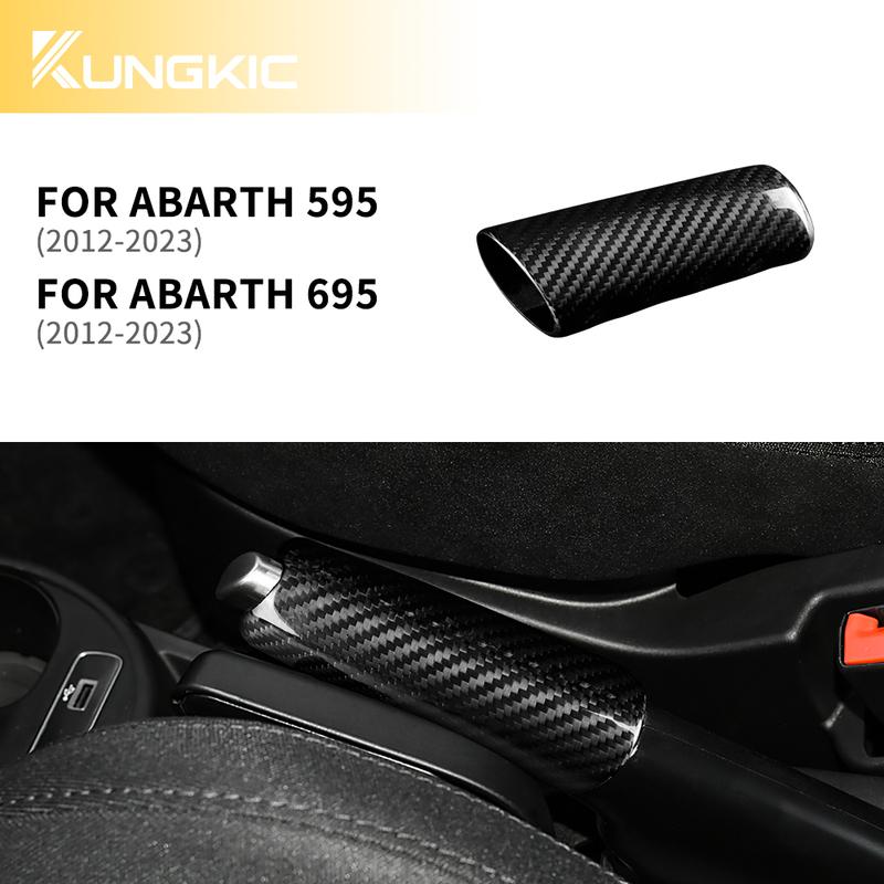 Dry Carbon Fiber For Abarth 595 695 2012 2013 2014 2015 2016 2017 2018      Car Handbrake Cover Accessories