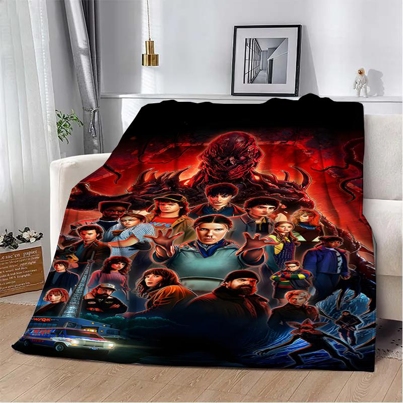 Custom Horror, Thriller 3D Printed T-The Unfamiliar Warm Flannel Blanket Living Room Sofa Camping Picnic Blanket Holiday Gifts