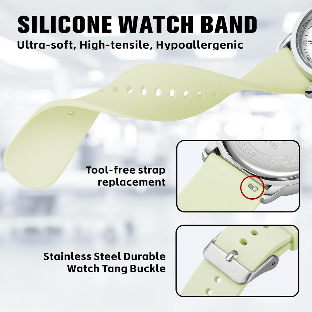 PINDOWS Unisex Analog Quartz Watch for 30m Water Military Time Luminous Dial for Easy Visibility Women's Watch, Students, Resistant, Display,