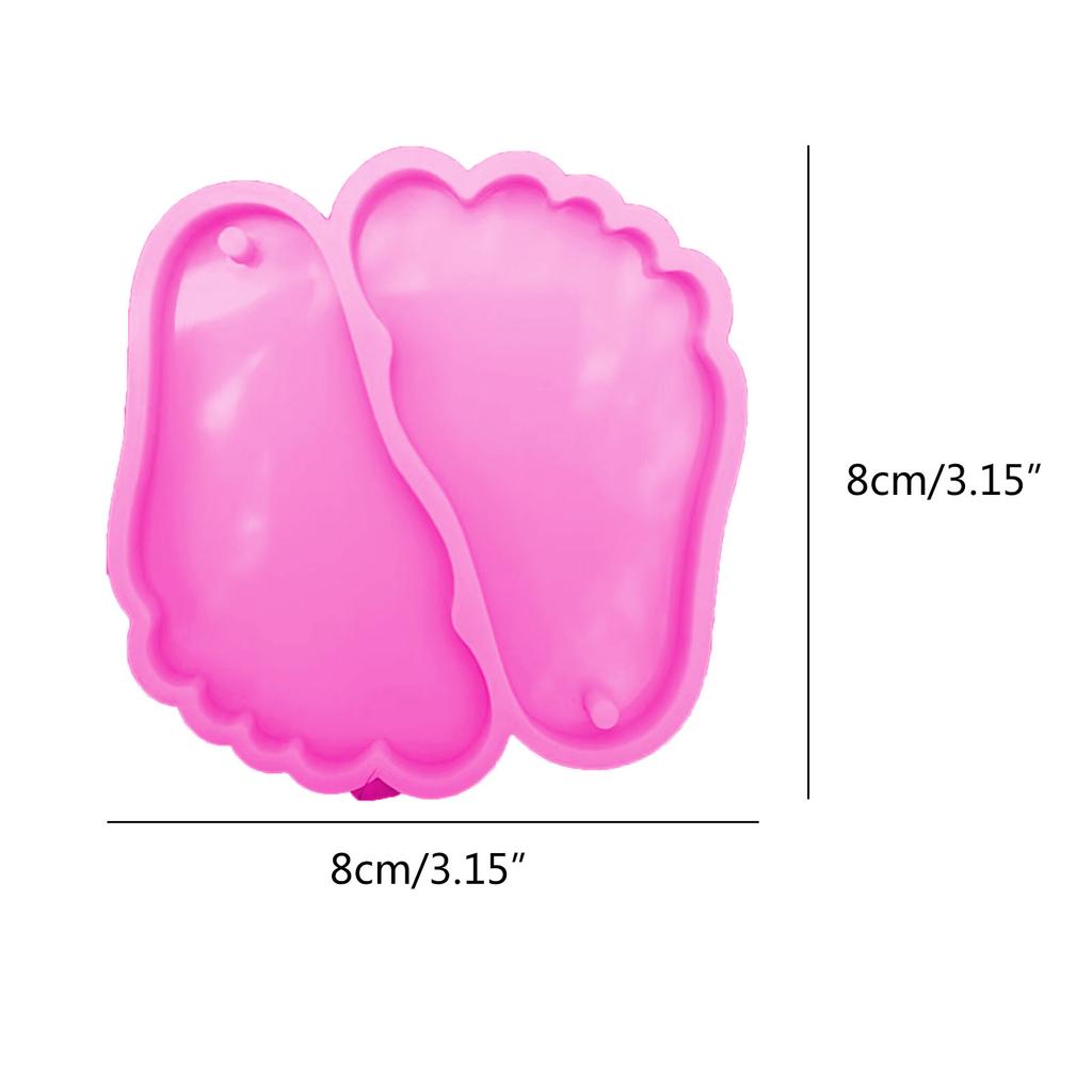 Ornements de pied commémoratifs de Noël brillants Moule en silicone époxy Bricolage Porte-clés Pendentif Bijou pour cadeau de Saint-Valentin Artisanat