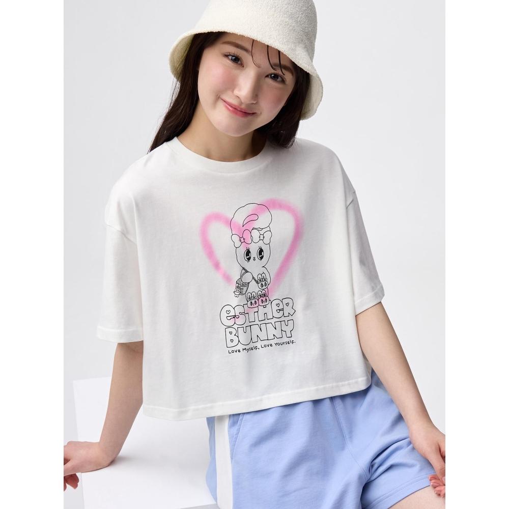 

Gu By Uniqlo Girls Cropped T esTabunny Jr 01 OFF WHITE/S
