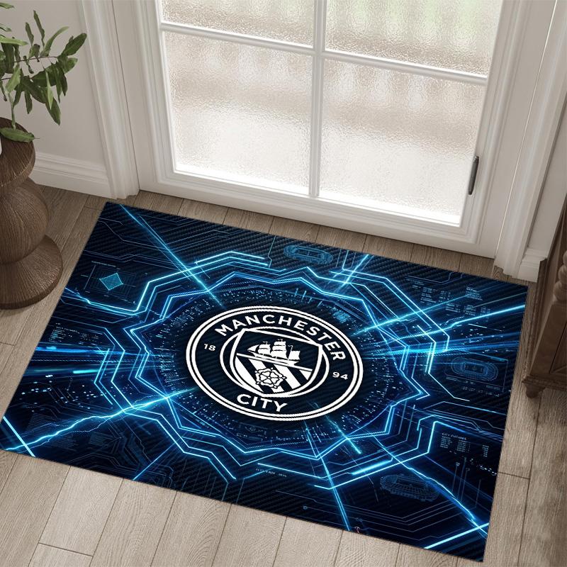 Manchester City Design Kristal Fluweel Tapijt Gezellig Niet?Antislip Bedrukt Tapijt Voor Slaapkamer Woonkamer Entree