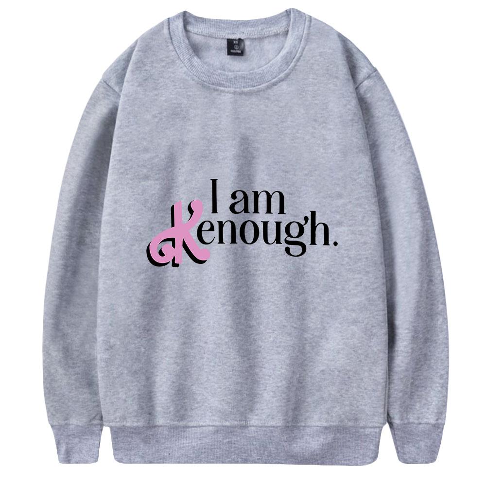 

Модные толстовки с буквенным принтом Barbie I Am Kenough, повседневная спортивная одежда с круглым вырезом, мужские и женские пуловеры, кофты