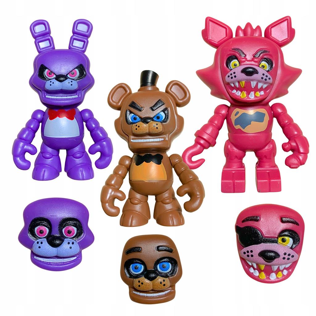 Fnaf Figures Set Of 5 Five Nights At Freedy's Figures Interchangeable Faces