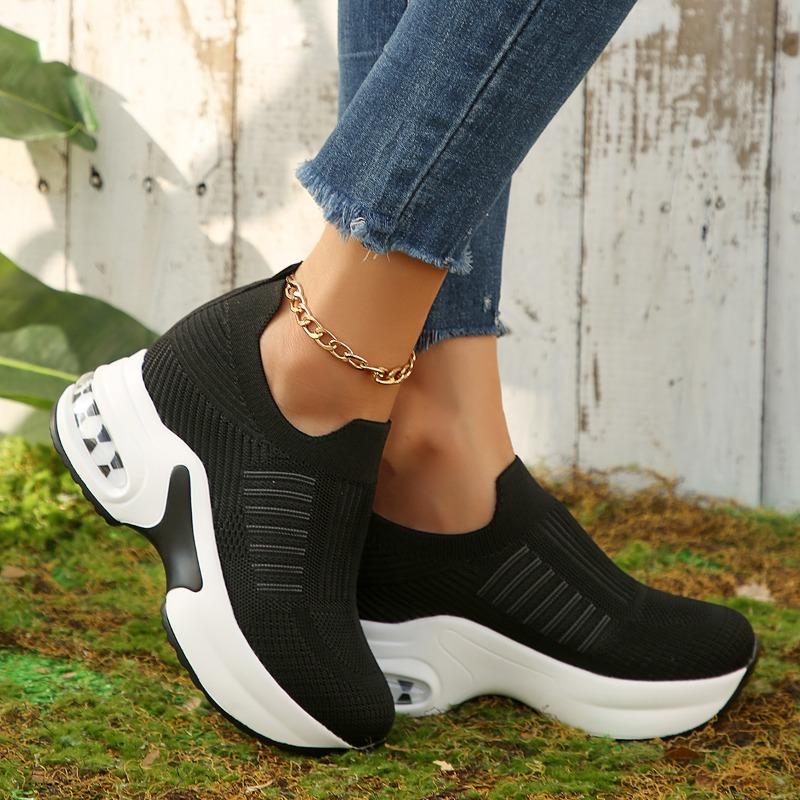 2026 Spring Brand Designer Women's Sneakers  Fashionable Breathable Wedge Heel Shoes Comfortable Shopping Women's Mesh Shoes