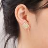 Huitan Fashion Women Stud Earrings Gold Color Inlaid Bright Cubic Zirconia Charming Party Daily Accessories Versatile Jewelry