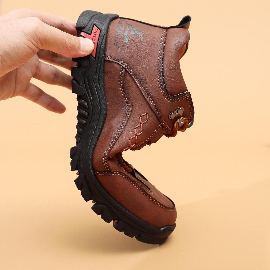 Men's Large Size Martin Boots - New Autumn/Winter Style, Outdoor Casual Handmade Short Boots for Mountaineering