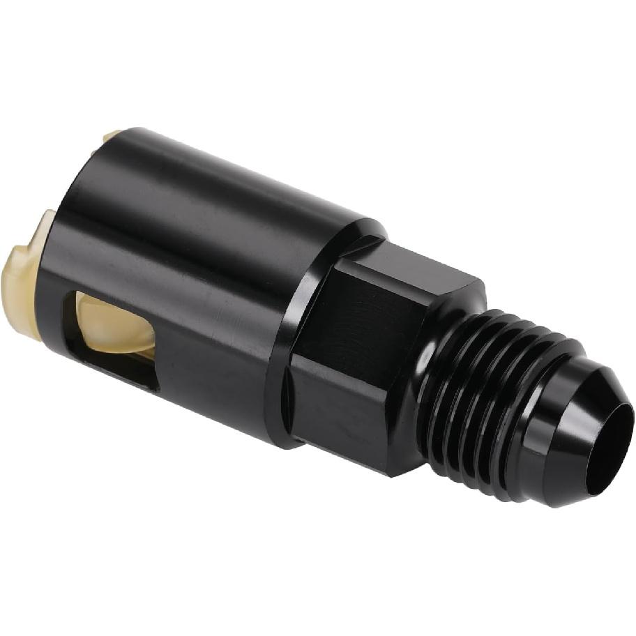 6AN Male to 3/8" SAE Quick Disconnect Female Push On EFI Fuel Fitting Adapter Aluminum Black