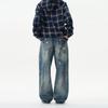 Street Hip-hop Ink Hand-painted Jeans Men's Loose Straight Wash Wide-leg Pants