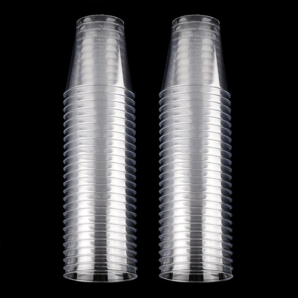 30/50X Round Reusable Plastic Shot Glasses Dessert Cups Disposable Glass Drinks