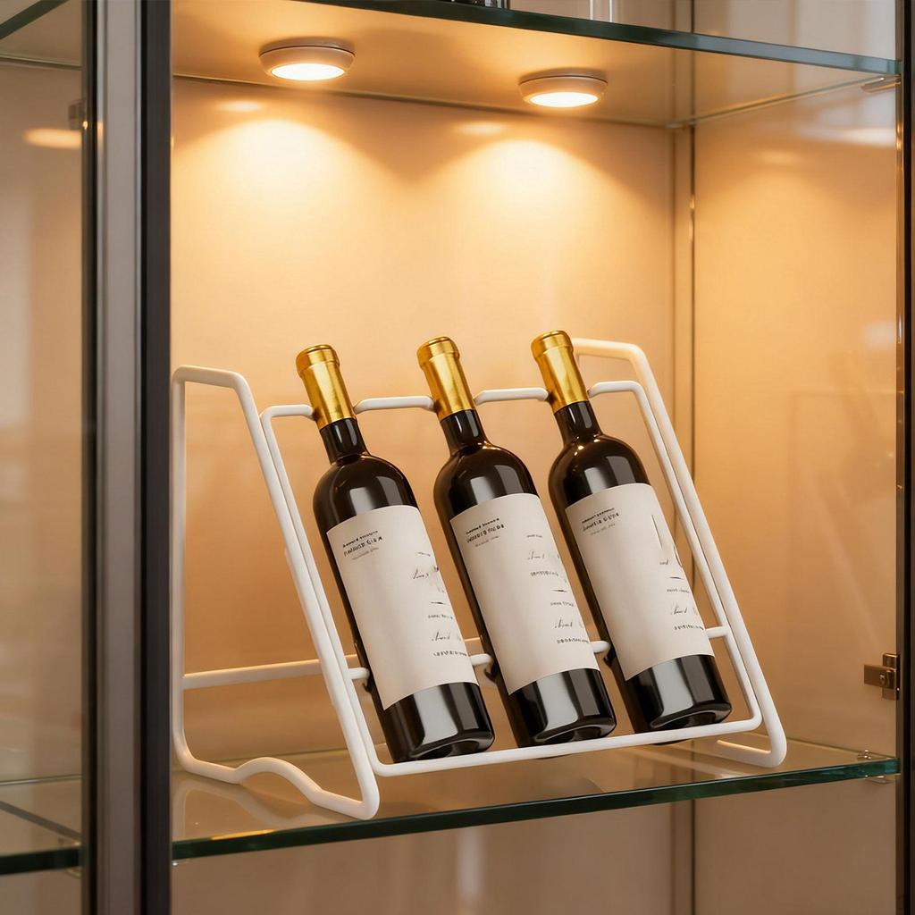 Bottle Holder Space Saving Iron Display Shelf for Tabletop Cellar Multifunctional