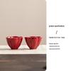 Red Ceramic Dessert Plate: Retro Chinese Pastry & Fruit Display Dish
