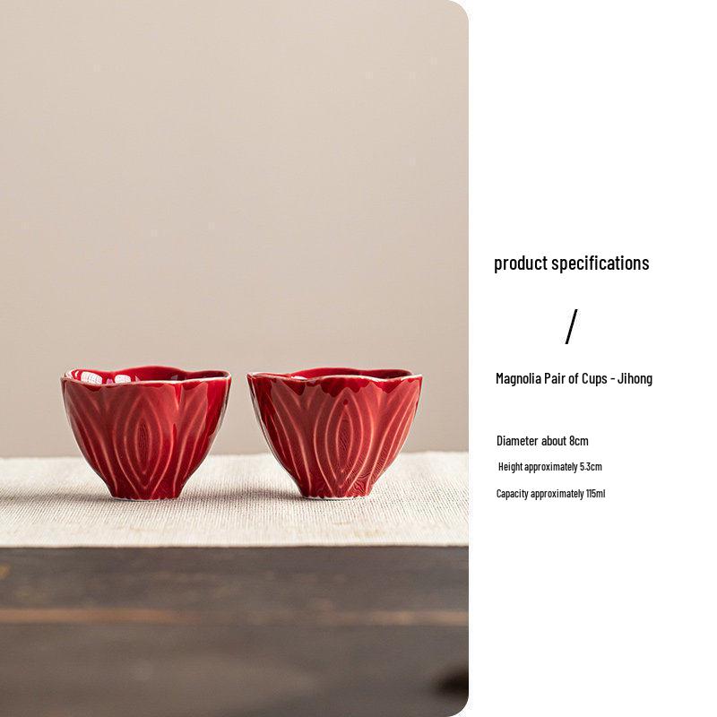 Red Ceramic Dessert Plate: Retro Chinese Pastry & Fruit Display Dish