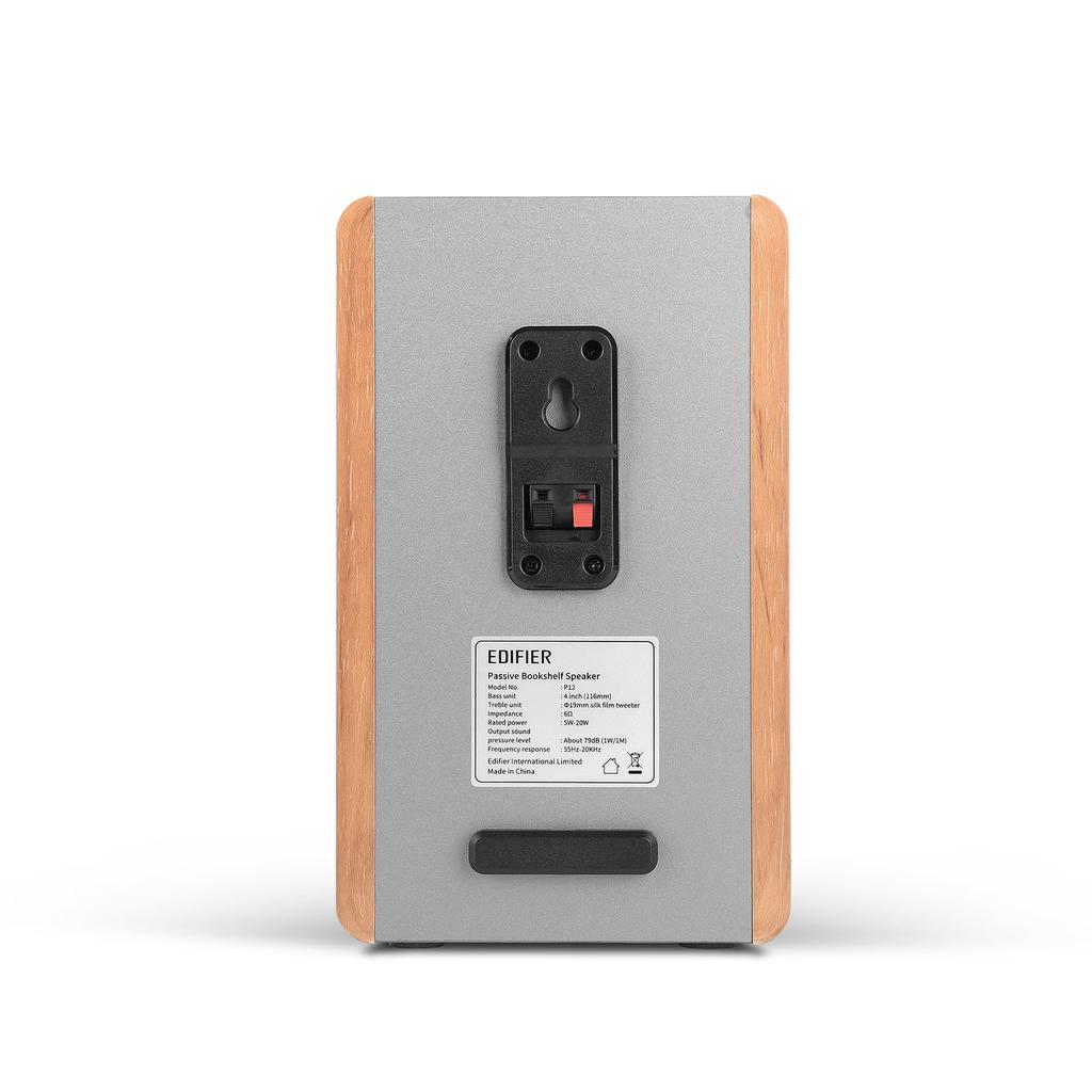 Edifier P12 Bookshelf Passive Wooden Desktop PC Speakers with Wall Mount Bracket for and Music Use Sold 2-Way Speakers, (Pair) - Built-in Home,