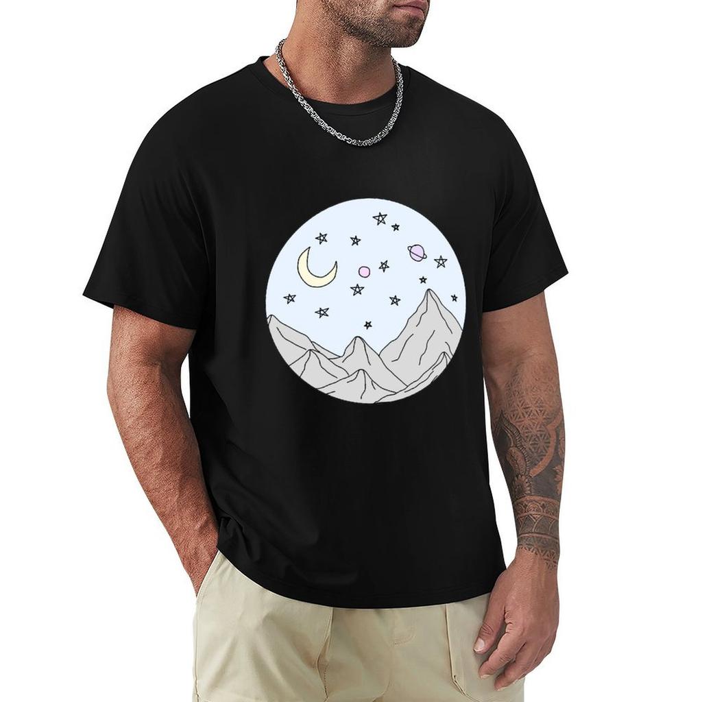 Sky Mountain Scene TShirt T Shirt Unisex Cotton TShirt