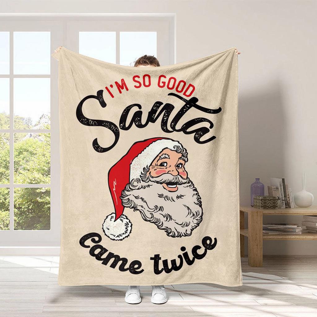 Christmas Cartoon Series Printed Blanket for Sofa Travel Camping Living Room Office Conditioning Blanket for All Seasons Gifts