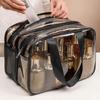 1 Peça Bolsa de Maquiagem para Viagem Bolsa para Pincéis de Maquiagem Bolsa de Higiene Pessoal Bolsa de Maquiagem Transparente Feita de Material PVC, Bolsa de Higiene Pessoal Portátil, Bolsa de Armazenamento de Cosméticos