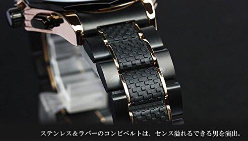 Salvatore Marra Men's Chronograph Watch, 10 ATM Water Resistant, Business/Formal, Italian Brand, Limited Edition, SM15104 (Black/Pink Gold) [Parallel