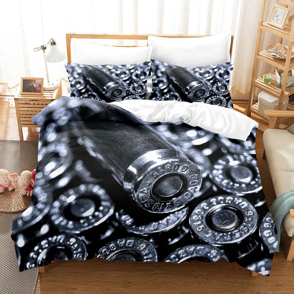 3D digital printing pattern sanded bedding three-piece set quilt cover pillowcase home set
