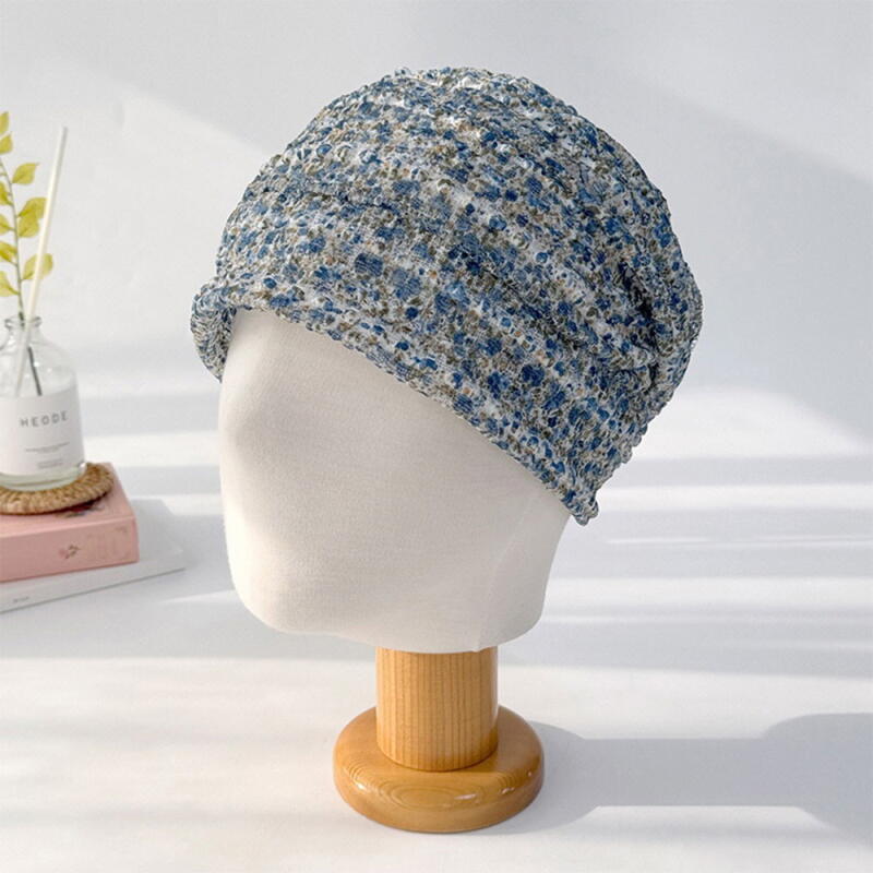 Women s Handmade Elastic Beanie Floral Hat C8189_Pink