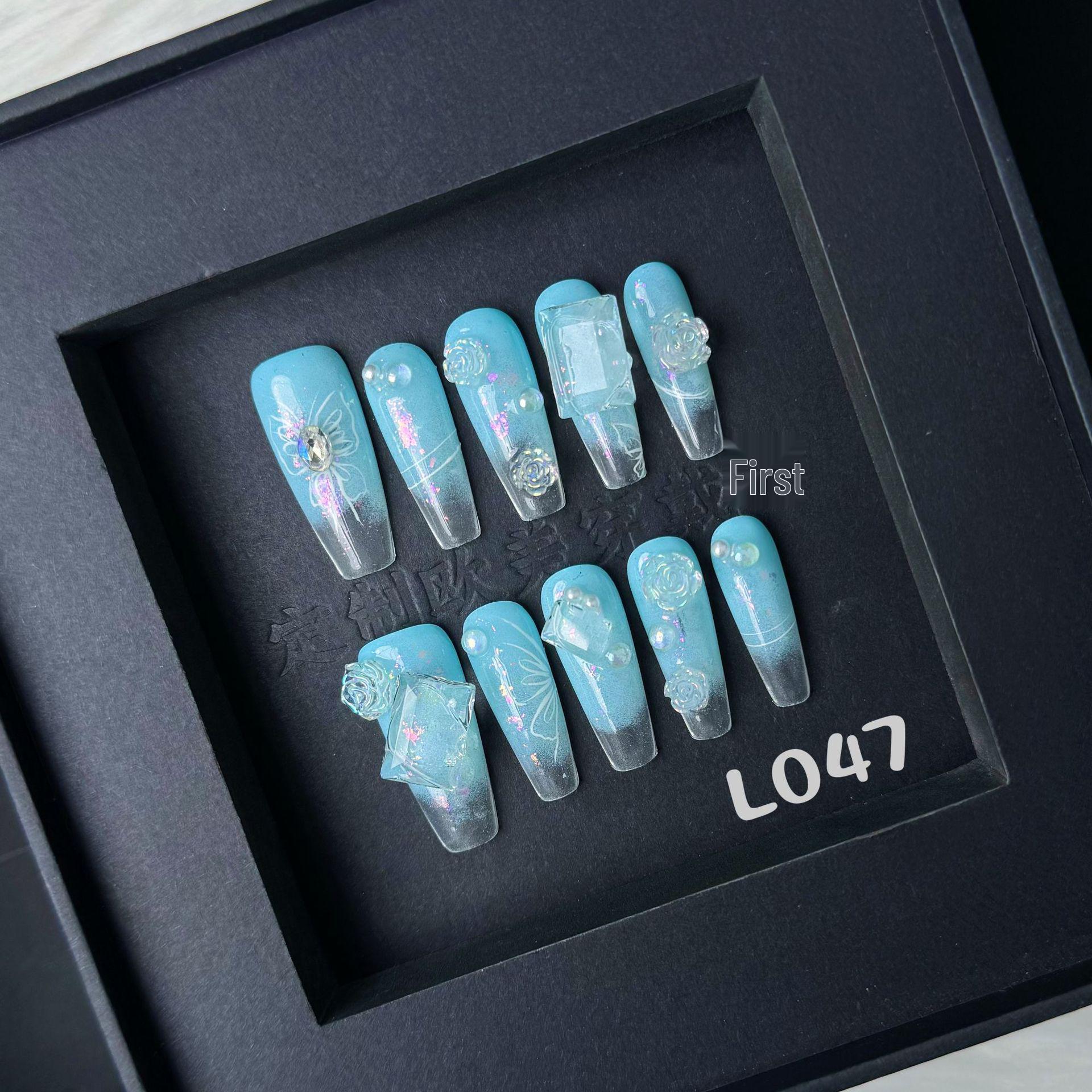 

Hand-Painted Summer Nail Art Patches: European Handmade Style Medium