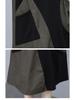 Autumn Plus Size Contrast Patchwork Long Sleeve Dress - Slimming, Stylish, Tummy Concealing Mid-Length Skirt for Women