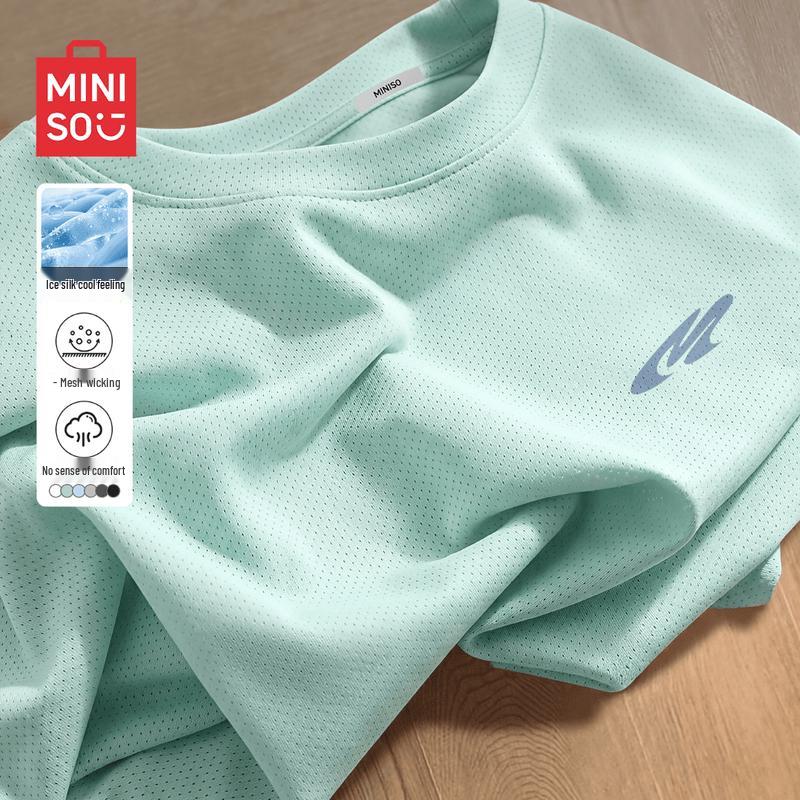MINISO Men s Ice Silk Quick-Dry Mesh T-Shirt 4XL