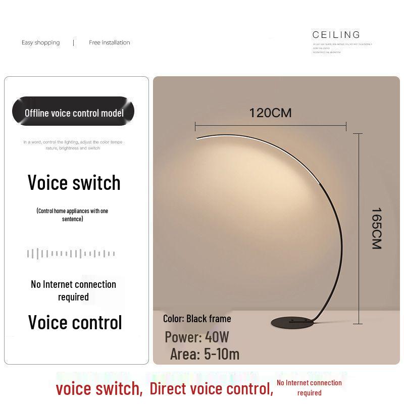 Designer LED Minimalist Arc Floor Lamp for Living Room