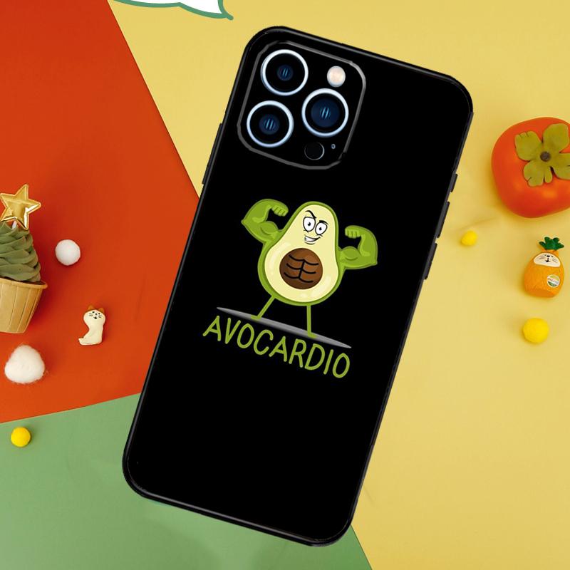 Cute Cartoon Avocado Fitness Phone Case For iPhone 17 Pro Max16 15 14 13 11 12 Pro Max Plus 12 13 Mini 16e 17 Air Cover