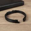 Mens Womens Couple Metal Infinity Sign Leather Bracelet Magnetic Closure Charm Bracelet Leather Wristband Casual Jewelry