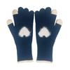Cold Weather Korean Style Heart Gloves Touchscreen Thick Warm Knitted Gloves Coldproof Winter Mittens Autumn Winter