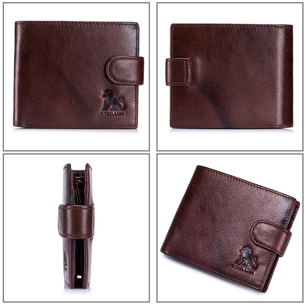RFID Genuine Leather Men Wallet Large Capacity Card Holder Coin Purse