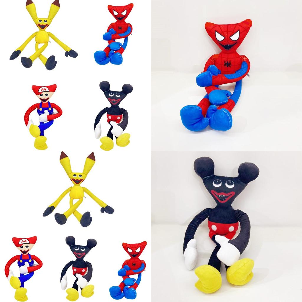 Superweiches 40 cm großes Poppy Playtime Huggy Wuggy Plüschtier für Kinder, verkleidet als Spiderman, Mickey Mouse oder Mario