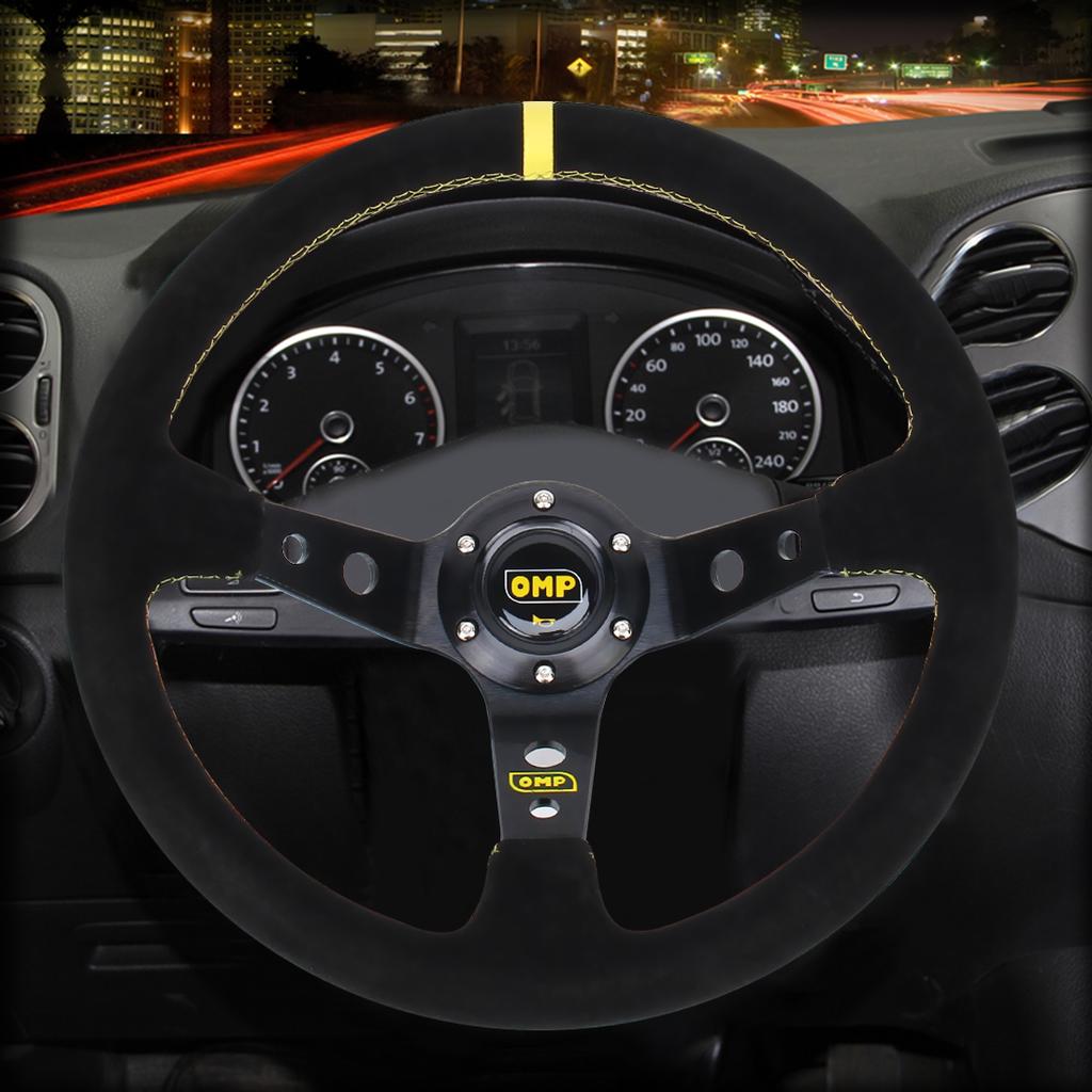 Car Steering Wheel Universal 35cm//14inch 6-Bolts Auto Car Racing Steering Wheel with Horn Red