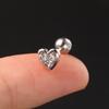 Heart Earrings for Women Dainty Helix Piercing Trend 2024 Silver Color Zircon Tragus Daith Lobe Cartilage Ear Studs Body Jewelry
