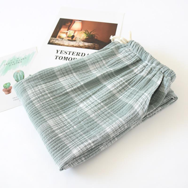 Japanese Style New Spring and Autumn Cotton Double Crepe Couple Pants Large Size Men and Cotton Summer Pants