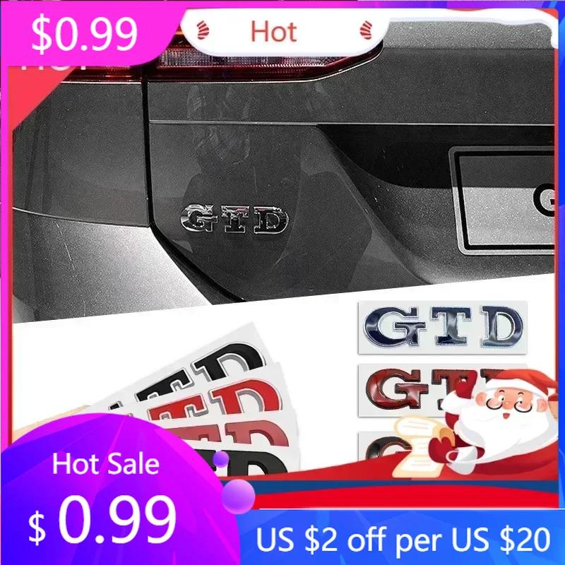 New GTD Emblem 3D Metal Car Sticker Tailgate Badge Sticker Decal For Volkswagen VW Polo Golf 5 6 7 Passat Scirocco GTD Acce
